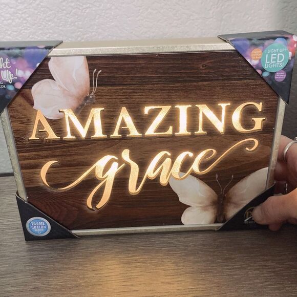 Amazing Grace LED Lighted Decor Sign - Picture 1 of 5